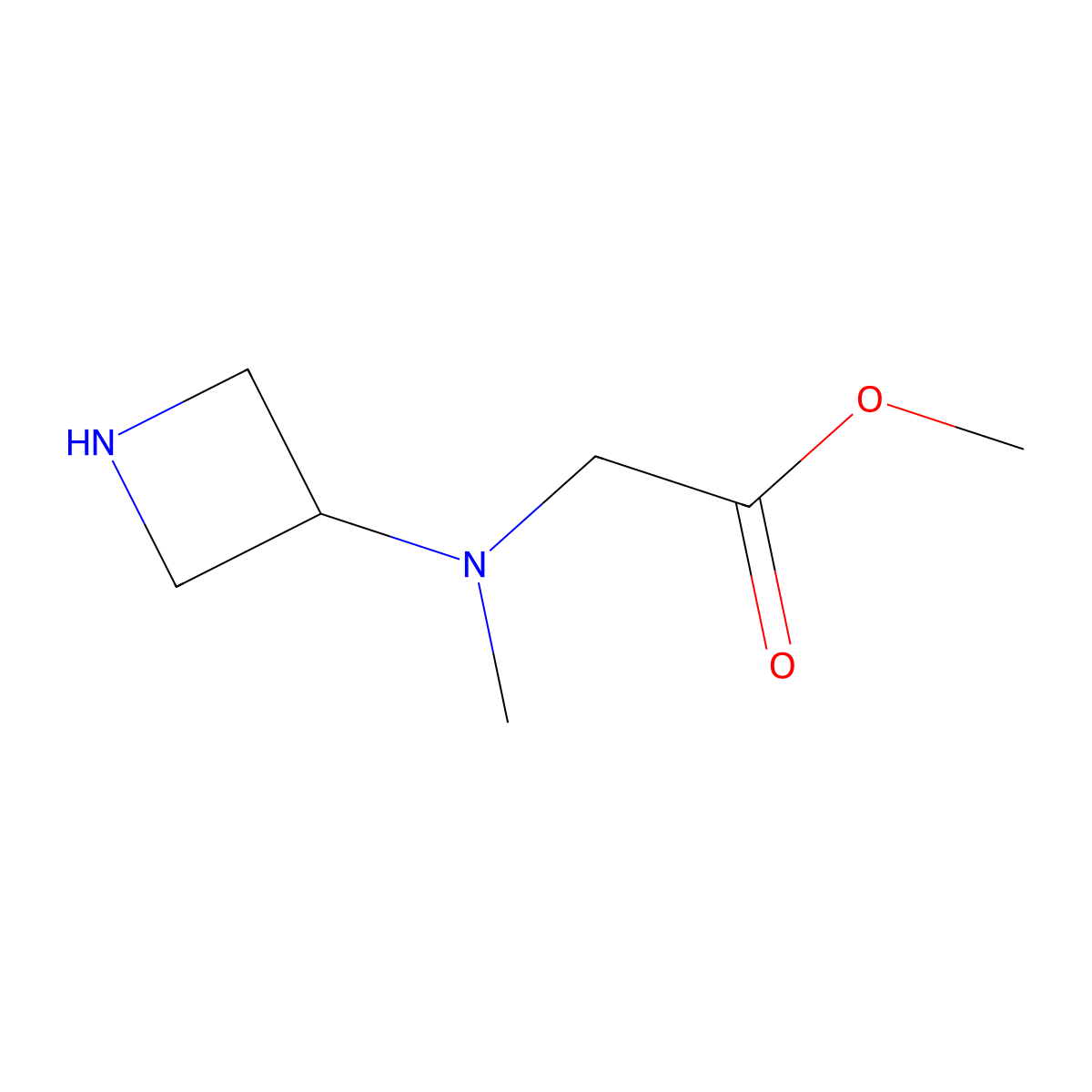 Methyl 2-[(azetidin-3-yl)(methyl)amino]acetate molecular structure, CAS 1491747-34-2