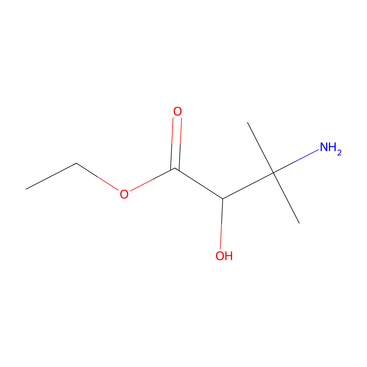 Ethyl 3-amino-2-hydroxy-3-methylbutanoate molecular structure, CAS 1491747-69-3