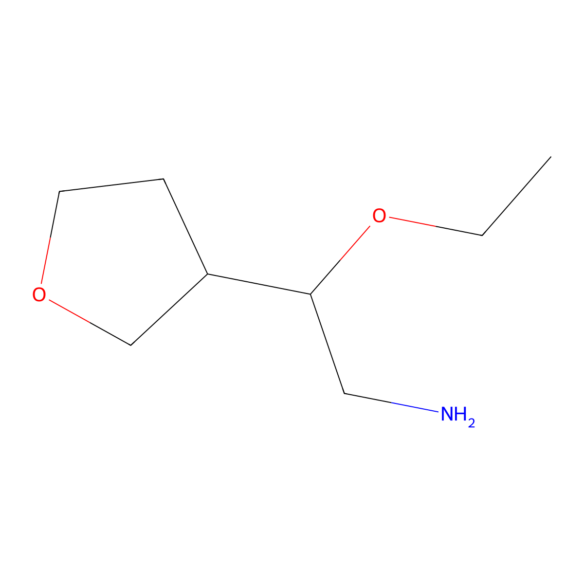 2-Ethoxy-2-(oxolan-3-YL)ethan-1-amine molecular structure, CAS 1491754-43-8