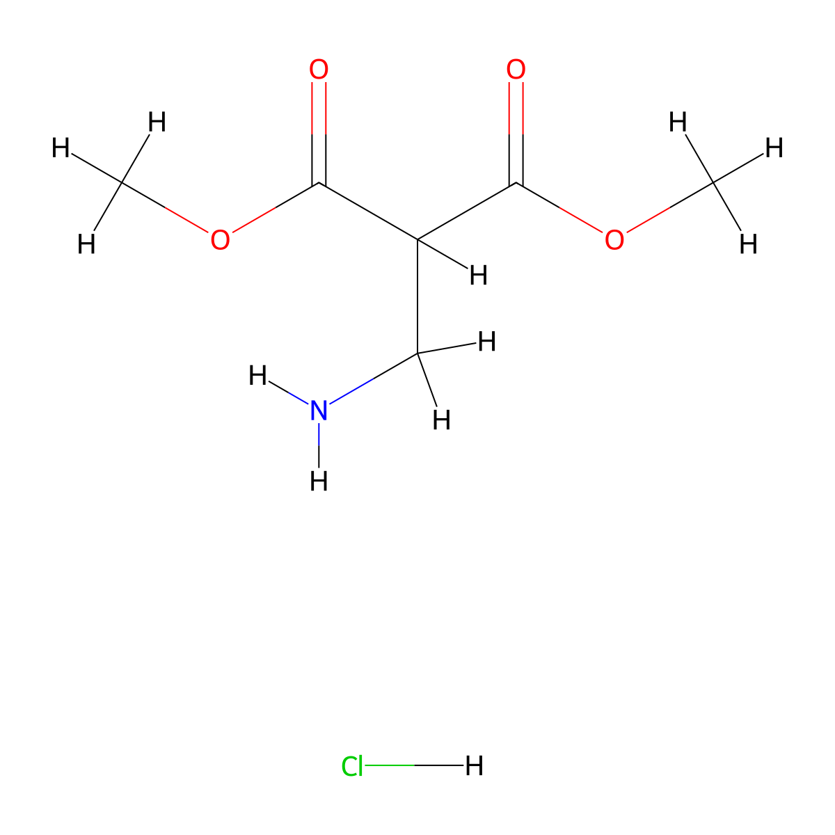 1,3-Dimethyl 2-(aminomethyl)propanedioate hydrochloride molecular structure, CAS 149177-98-0