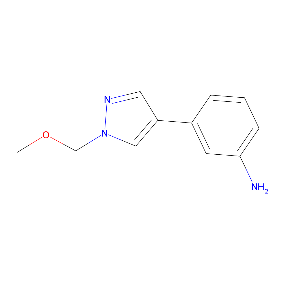 3-(1-(Methoxymethyl)-1h-pyrazol-4-yl)aniline molecular structure, CAS 1491770-17-2