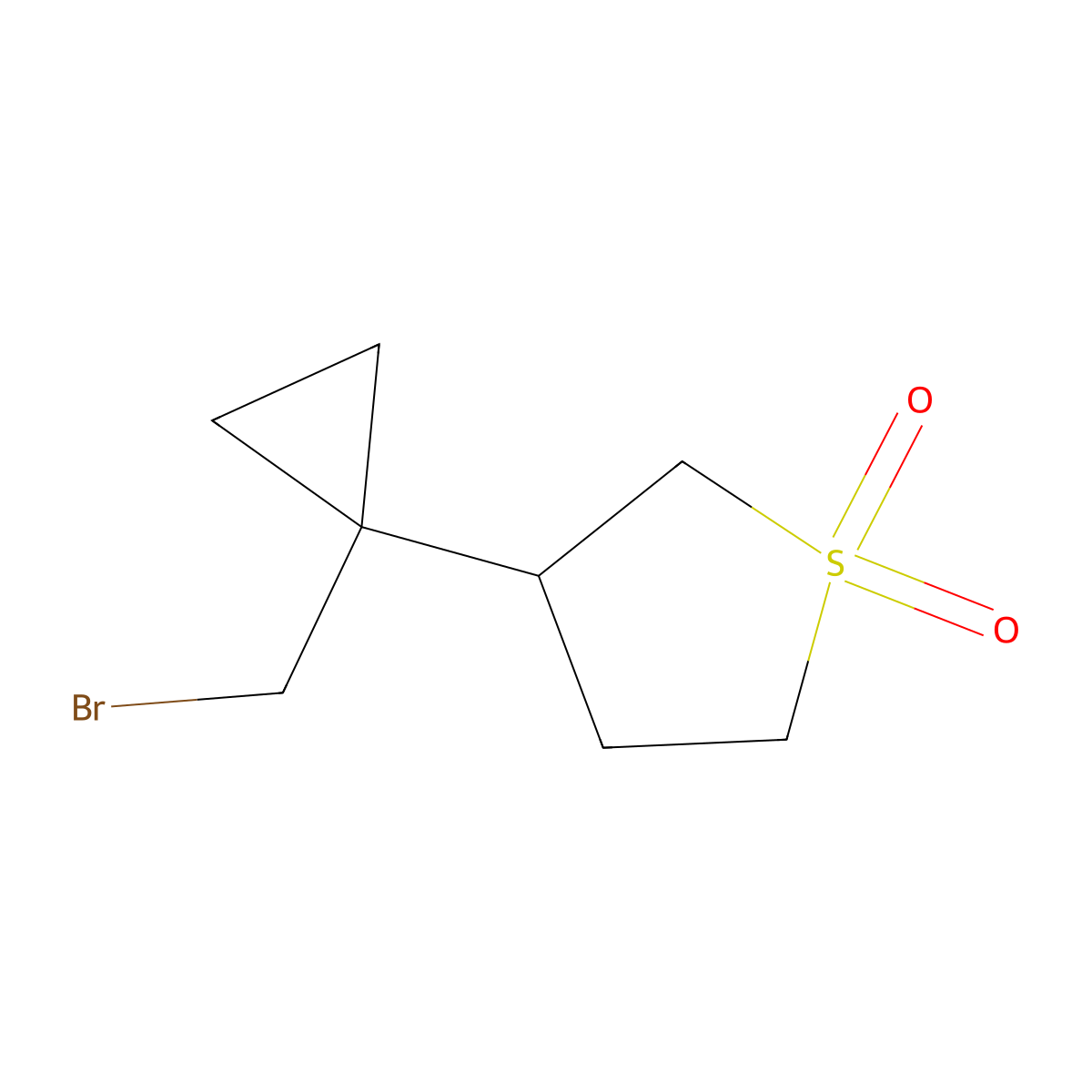 3-[1-(Bromomethyl)cyclopropyl]-1lambda6-thiolane-1,1-dione molecular structure, CAS 1491772-54-3
