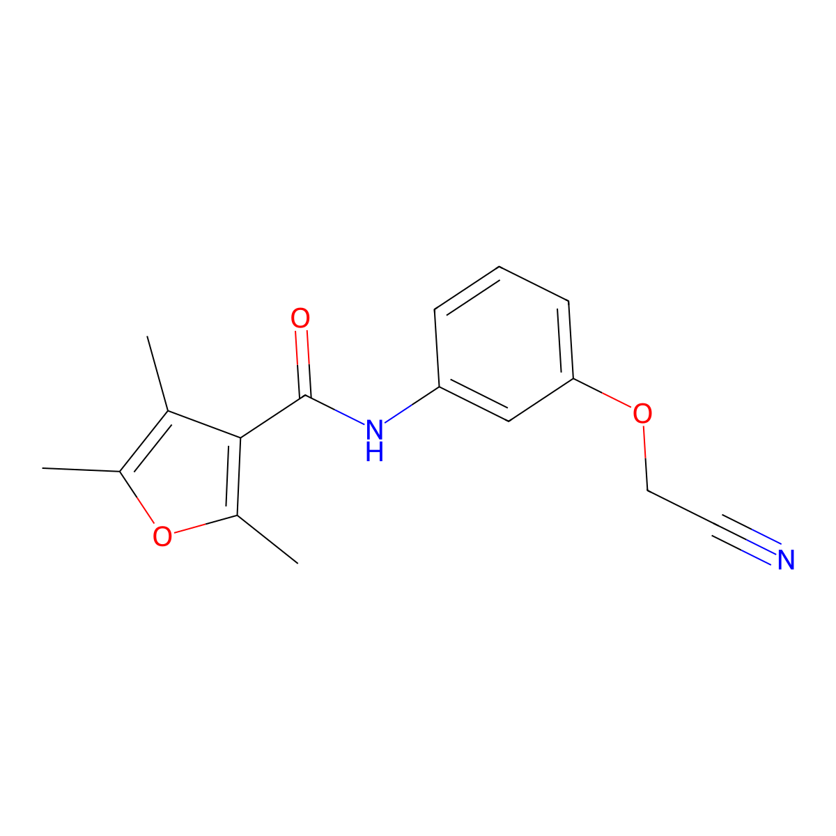 N-[3-(cyanomethoxy)phenyl]-2,4,5-trimethylfuran-3-carboxamide molecular structure, CAS 1491790-87-4