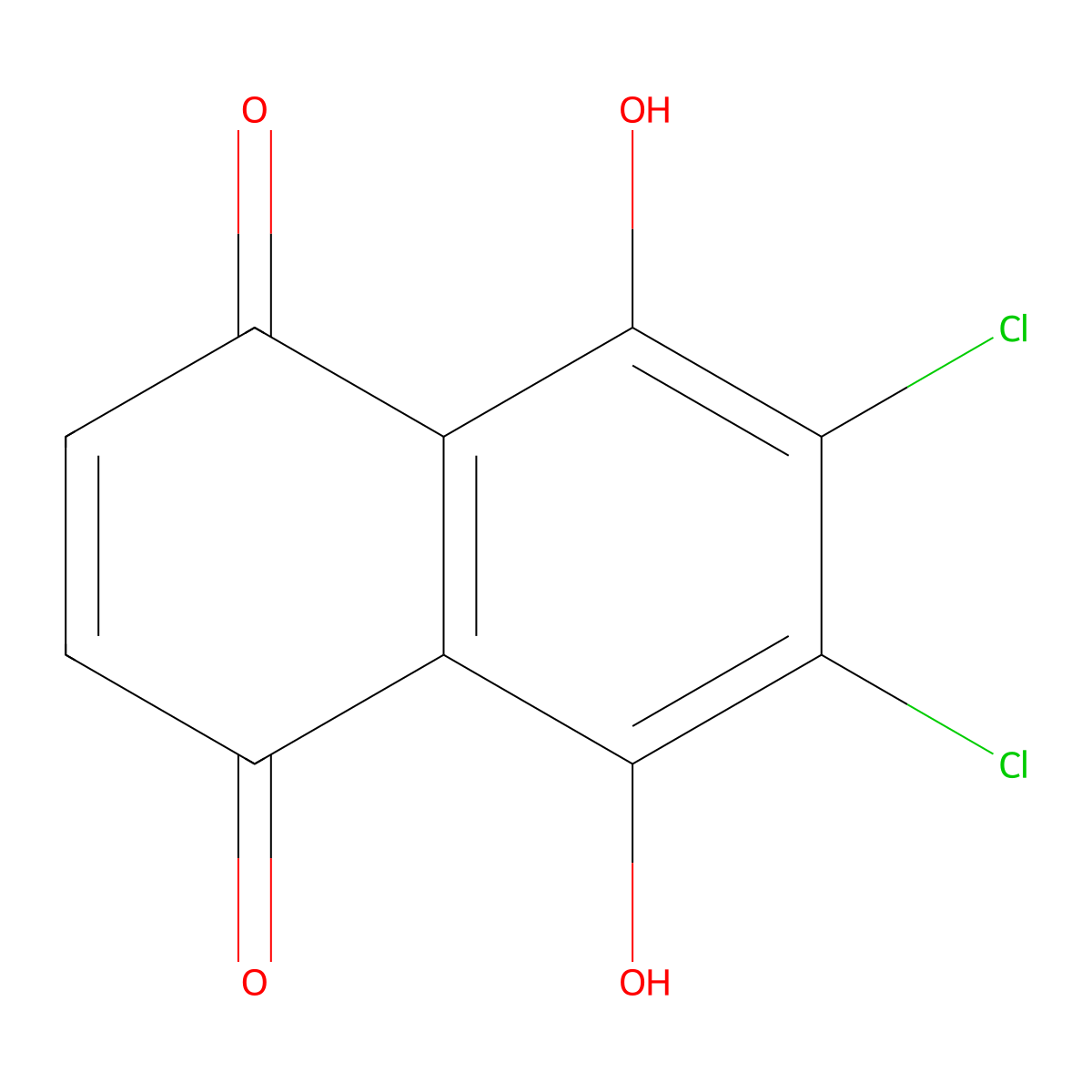 2,3-Dichloro-5,8-dihydroxynaphthalene-1,4-dione molecular structure, CAS 14918-69-5