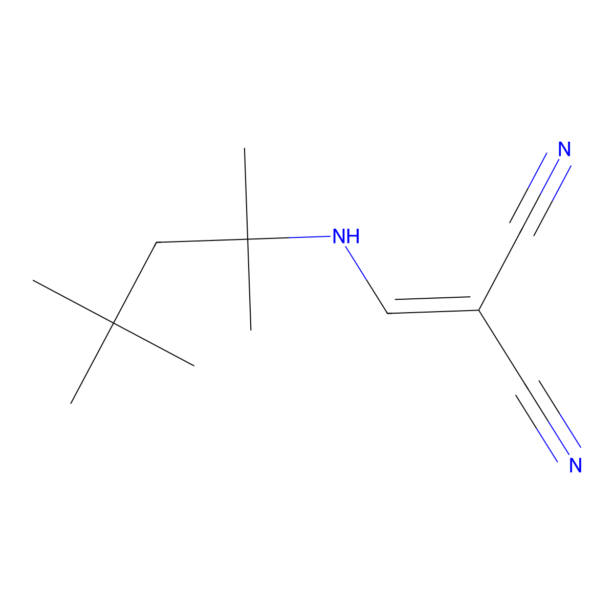 2-{[(2,4,4-Trimethylpentan-2-yl)amino]methylidene}propanedinitrile molecular structure, CAS 14918-96-8