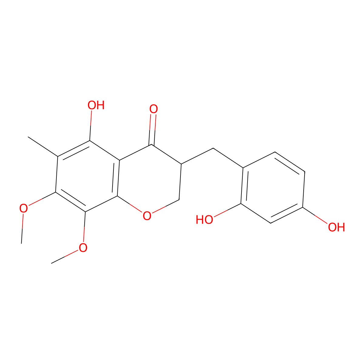 3-(2,4-Dihydroxybenzyl)-5-hydroxy-7,8-dimethoxy-6-methylchroman-4-one molecular structure, CAS 149180-48-3