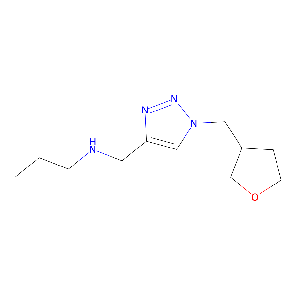 ({1-[(oxolan-3-yl)methyl]-1H-1,2,3-triazol-4-yl}methyl)(propyl)amine molecular structure, CAS 1491822-55-9