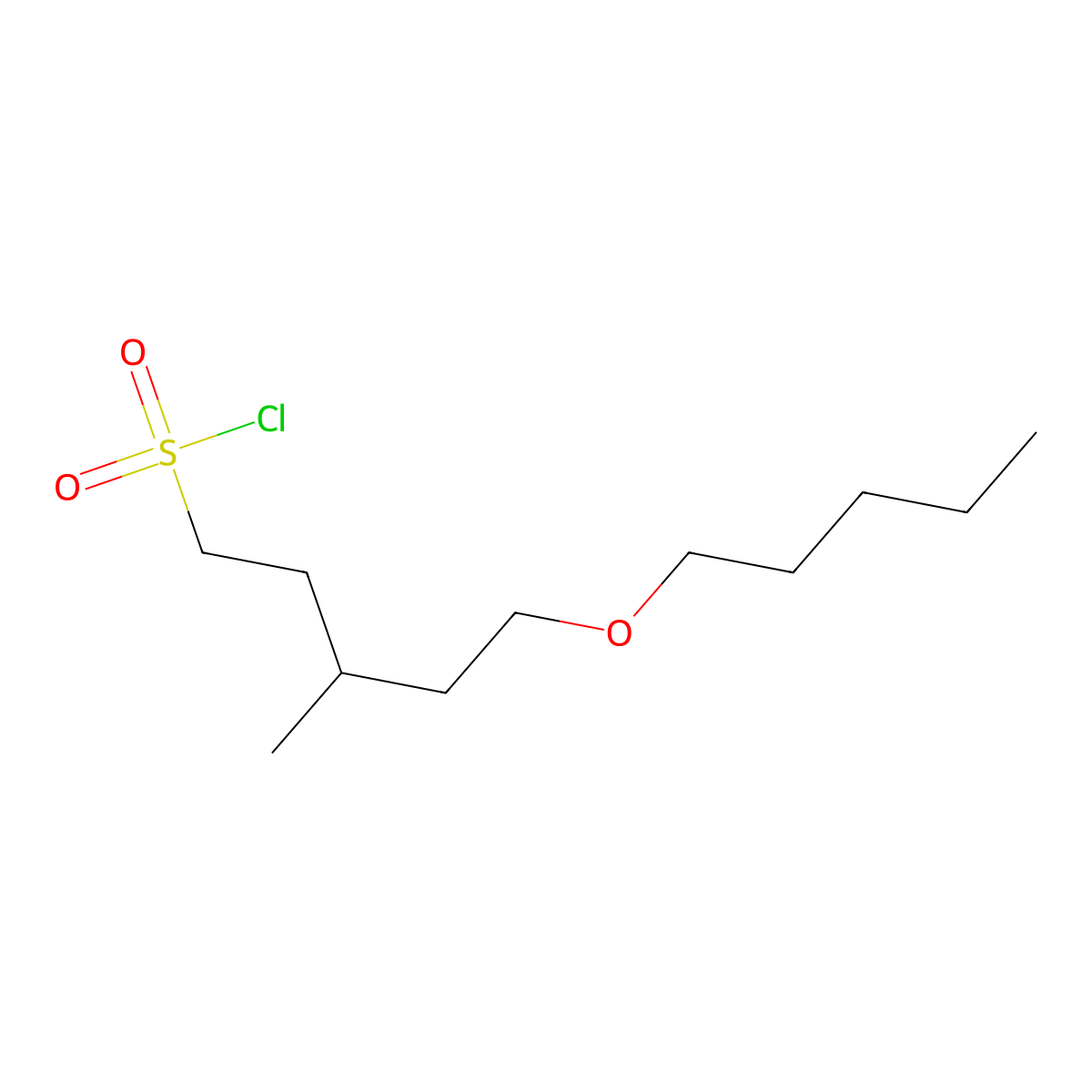 3-Methyl-5-(pentyloxy)pentane-1-sulfonyl chloride molecular structure, CAS 1491825-36-5