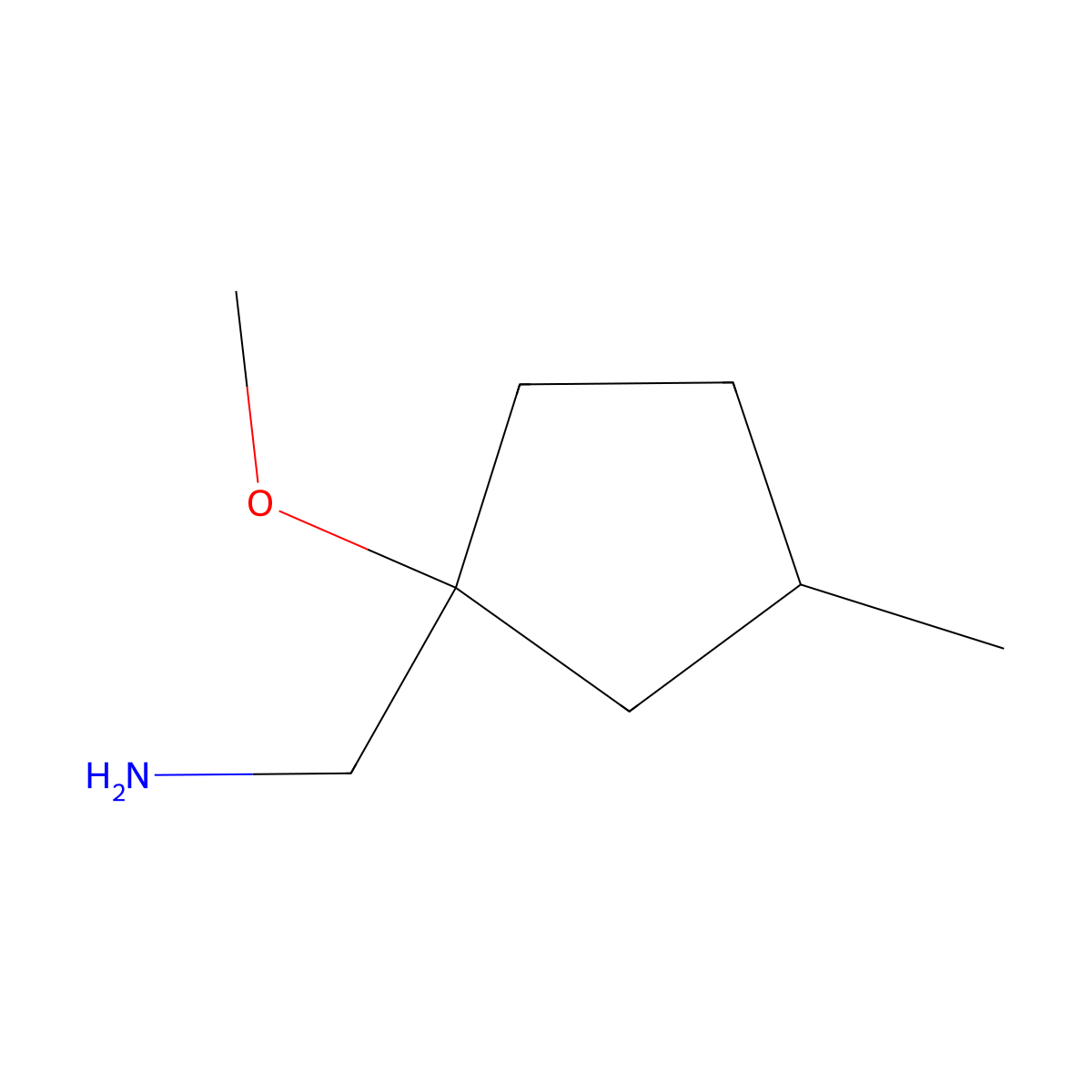 (1-Methoxy-3-methylcyclopentyl)methanamine molecular structure, CAS 1491833-28-3