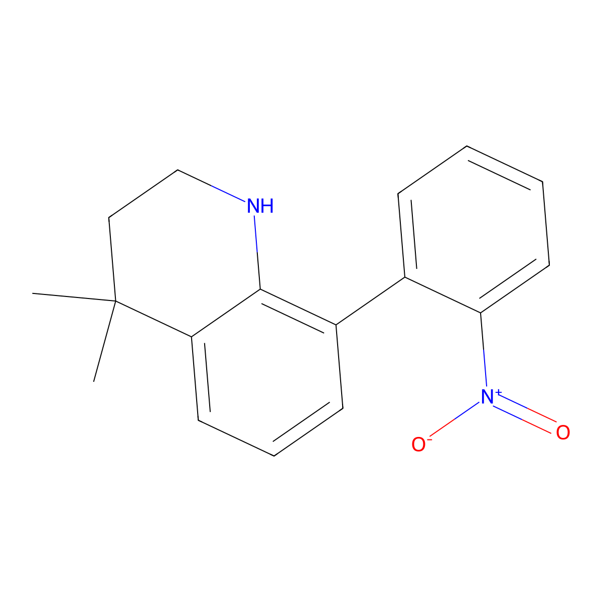 4,4-Dimethyl-8-(2-nitrophenyl)-1,2,3,4-tetrahydroquinoline molecular structure, CAS 1491838-69-7