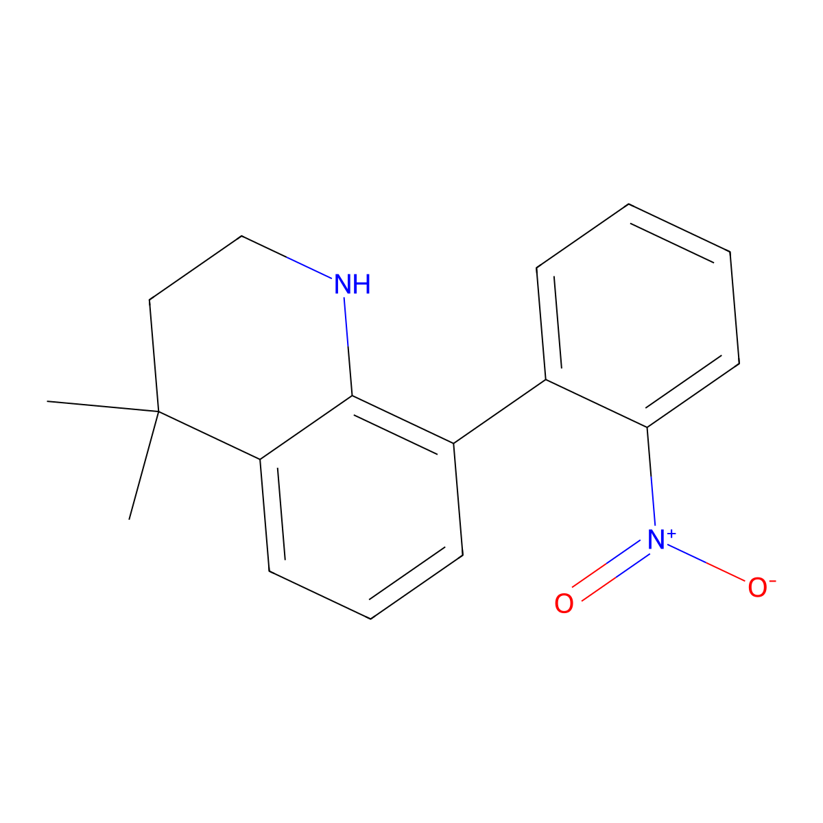 4,4-Dimethyl-8-(2-nitrophenyl)-1,2,3,4-tetrahydroquinoline molecular structure, CAS 1491838-69-7