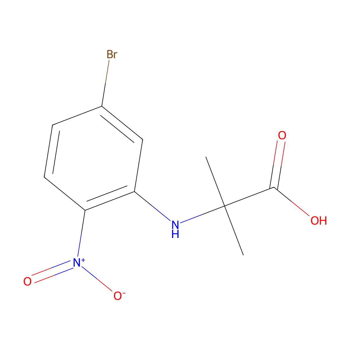 2-[(5-Bromo-2-nitrophenyl)amino]-2-methylpropanoic acid molecular structure, CAS 1491844-40-6