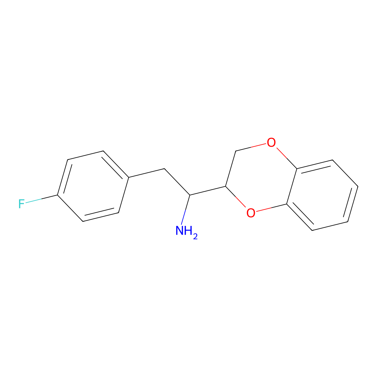 1-(2,3-Dihydro-1,4-benzodioxin-2-yl)-2-(4-fluorophenyl)ethan-1-amine molecular structure, CAS 1491844-67-7