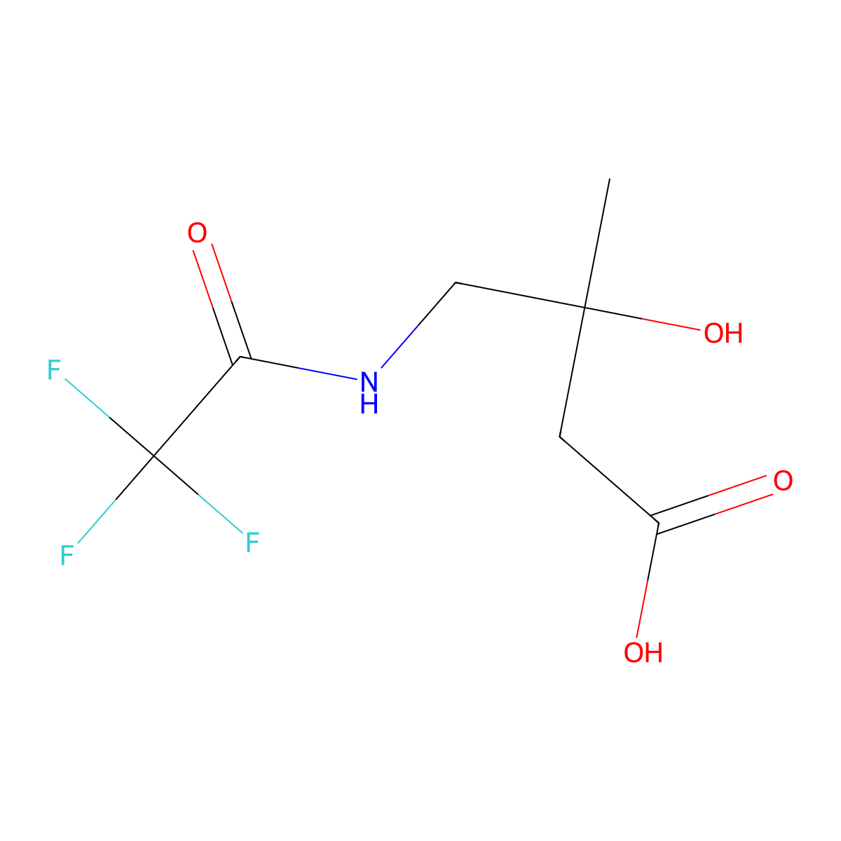 3-Hydroxy-3-methyl-4-(trifluoroacetamido)butanoic acid molecular structure, CAS 1491848-13-5