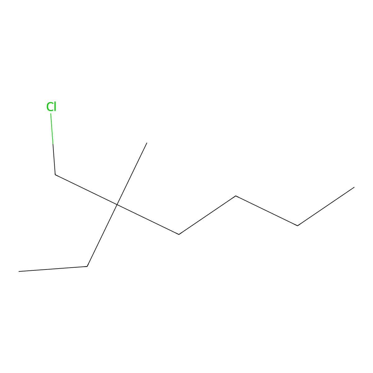 3-(Chloromethyl)-3-methylheptane molecular structure, CAS 1491870-86-0