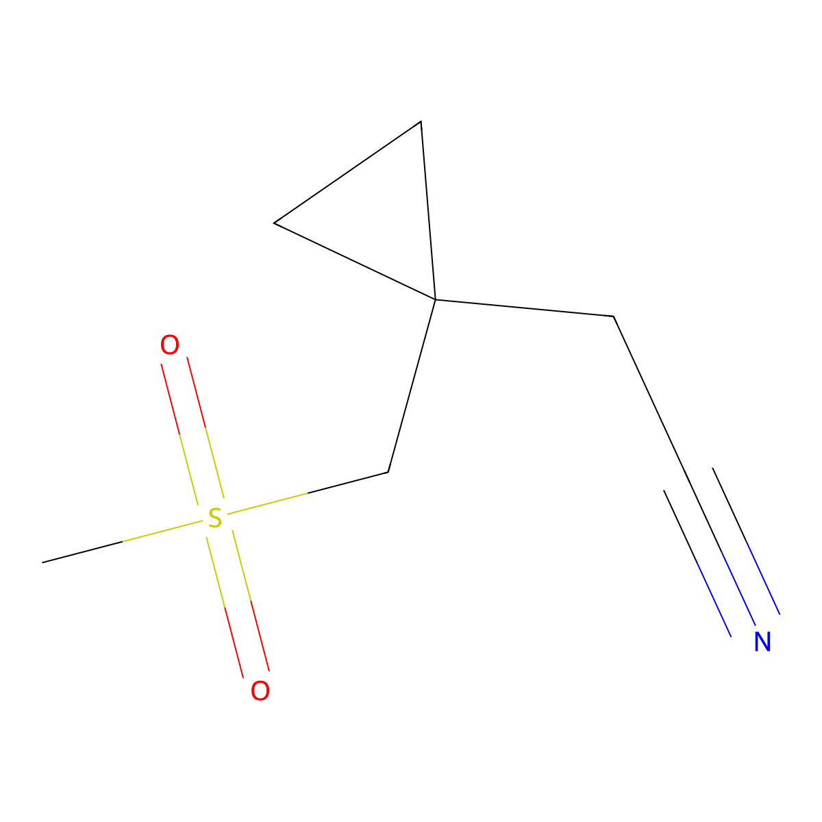 2-[1-(Methanesulfonylmethyl)cyclopropyl]acetonitrile molecular structure, CAS 1491876-71-1