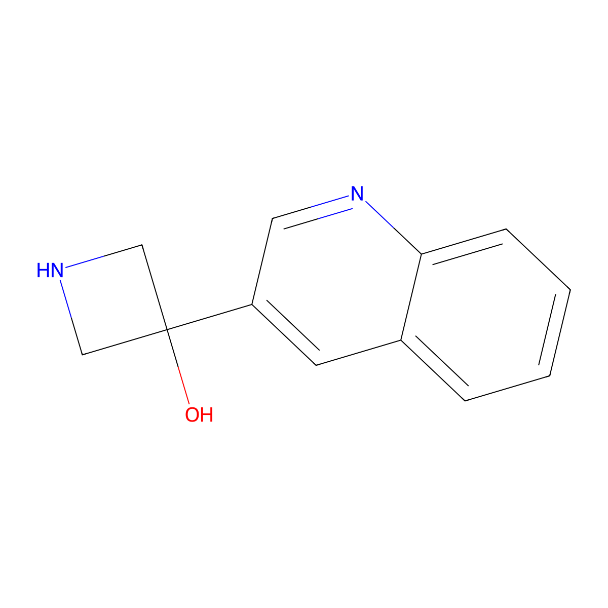 3-(Quinolin-3-yl)azetidin-3-ol molecular structure, CAS 1491877-41-8