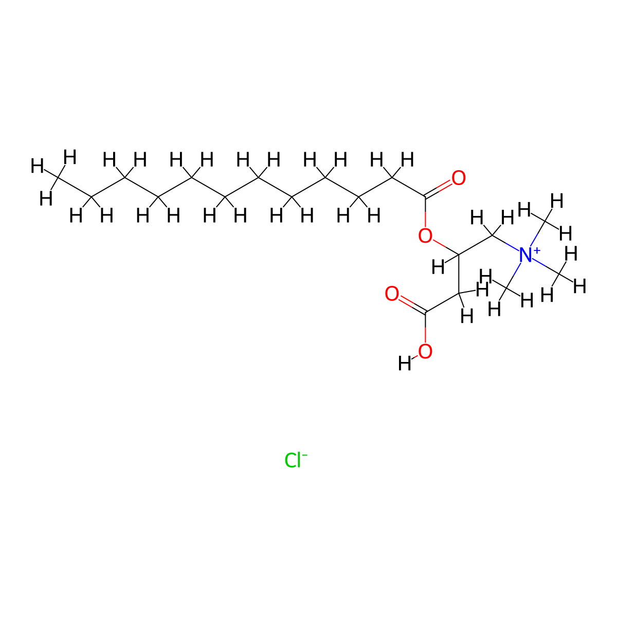 DL-Lauroylcarnitine chloride molecular structure, CAS 14919-37-0