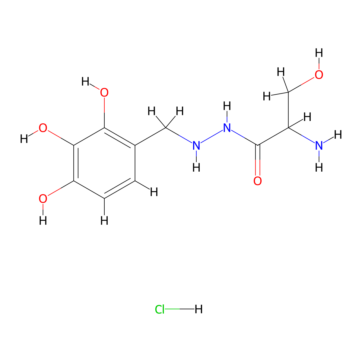 Benserazide Hydrochloride molecular structure, CAS 14919-77-8
