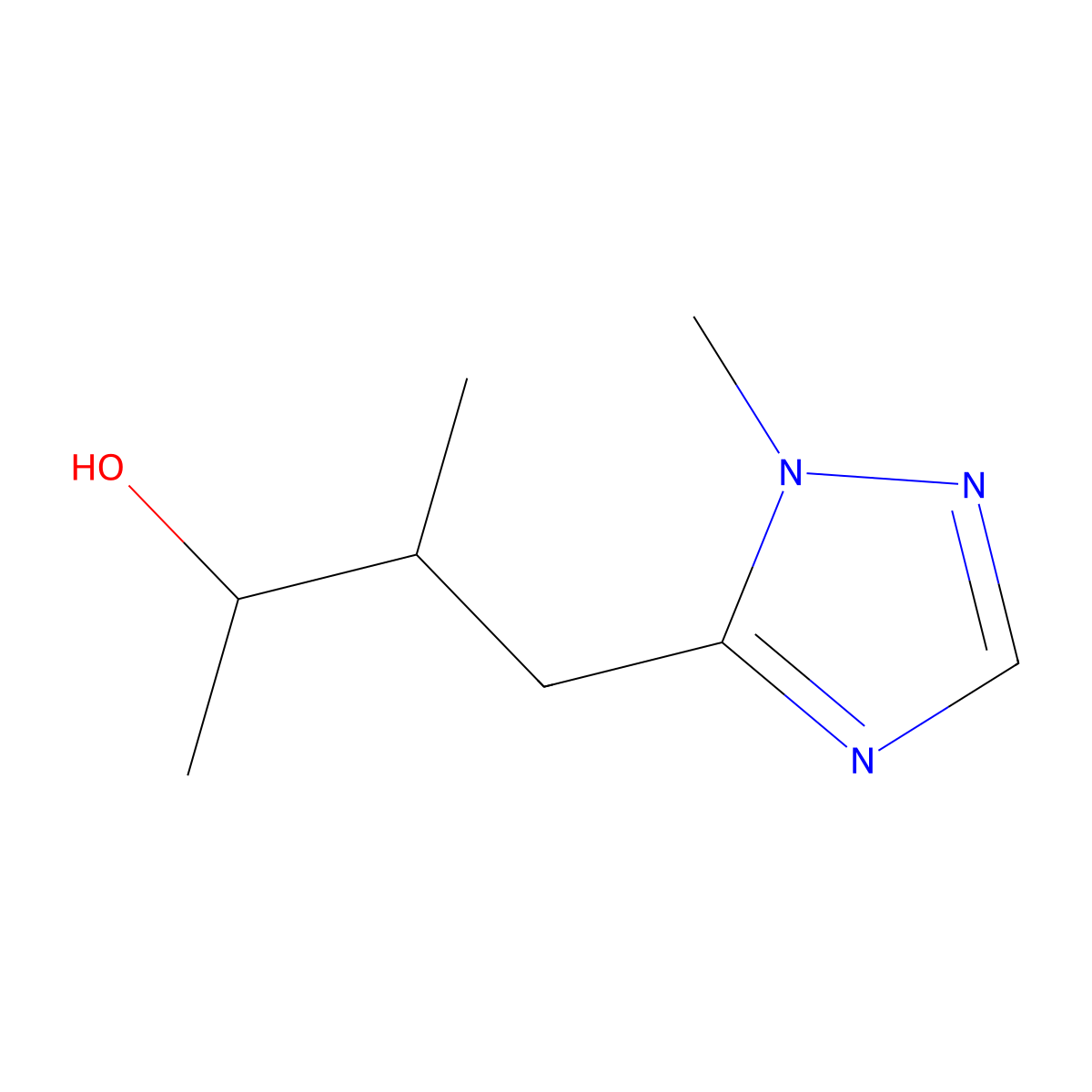 3-methyl-4-(1-methyl-1H-1,2,4-triazol-5-yl)butan-2-ol molecular structure, CAS 1491901-80-4