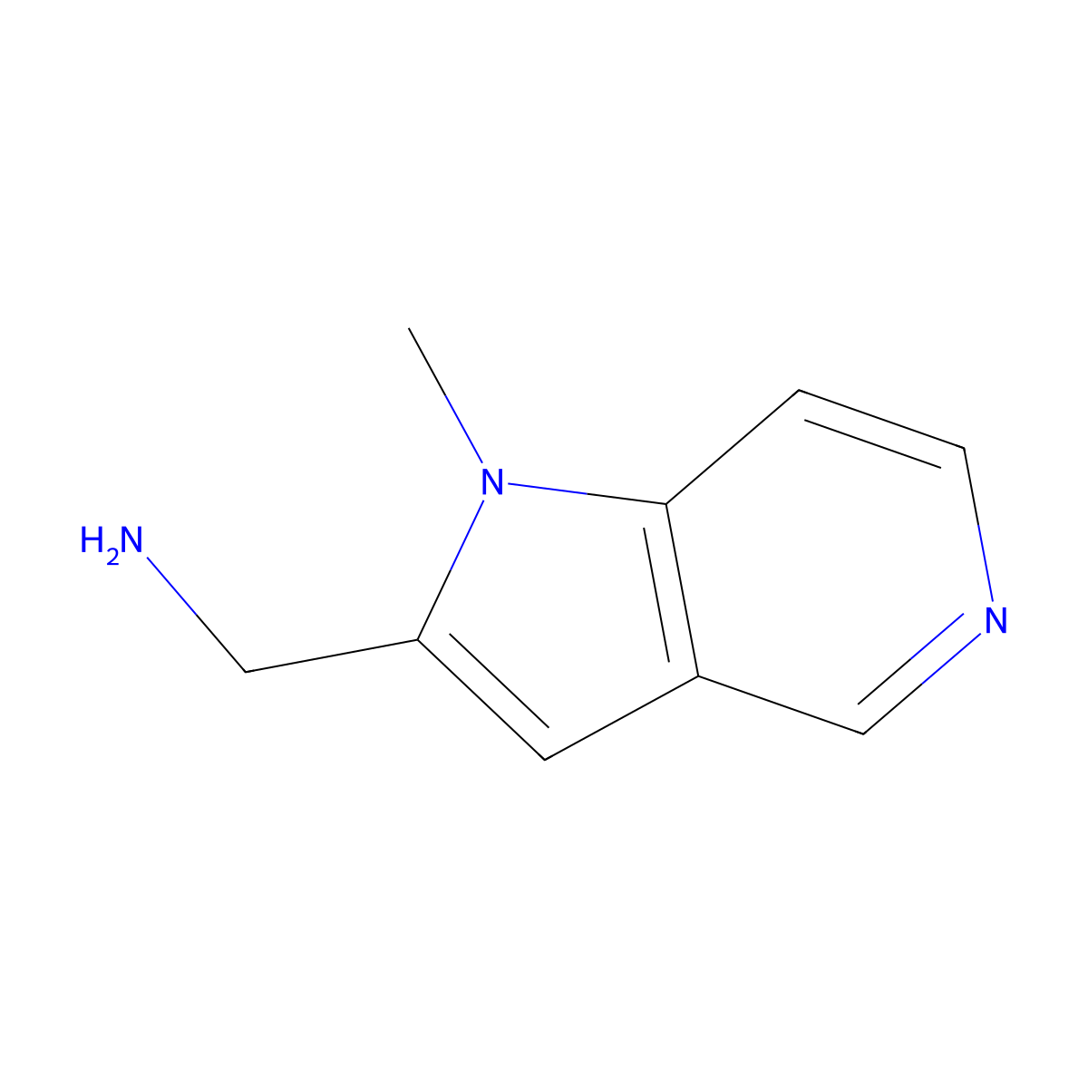 (1-Methyl-1H-pyrrolo[3,2-c]pyridin-2-yl)methanamine molecular structure, CAS 1491918-80-9