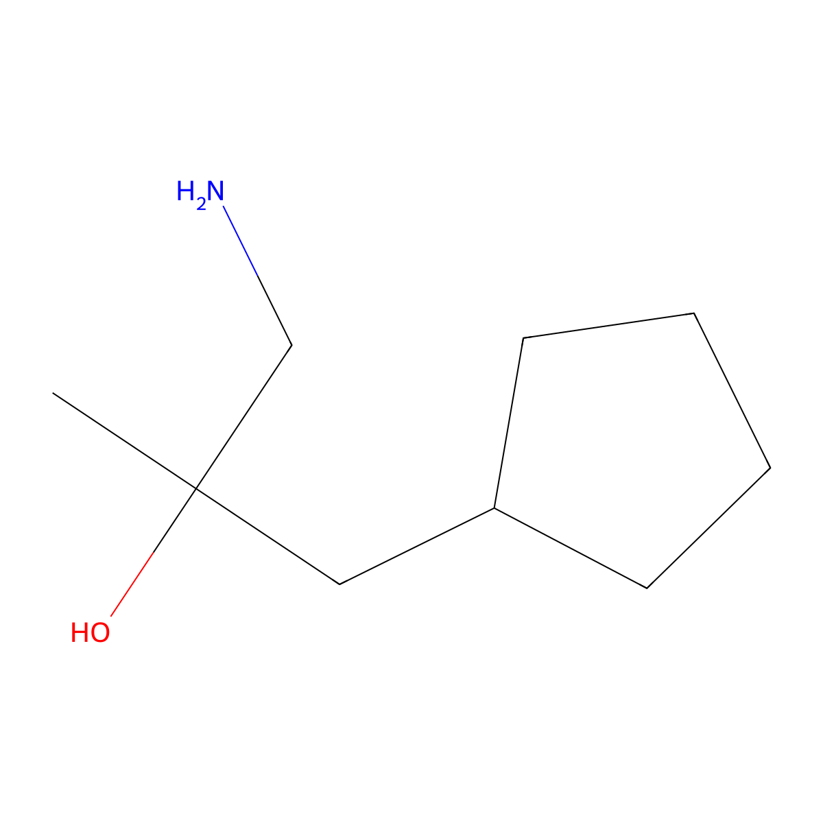 1-Amino-3-cyclopentyl-2-methylpropan-2-ol molecular structure, CAS 1491923-55-7