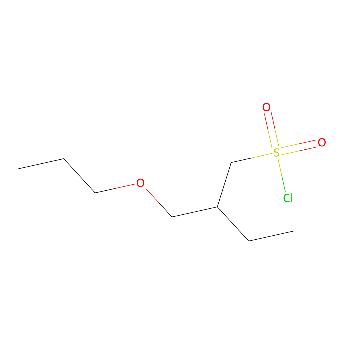 2-(Propoxymethyl)butane-1-sulfonyl chloride molecular structure, CAS 1491927-22-0