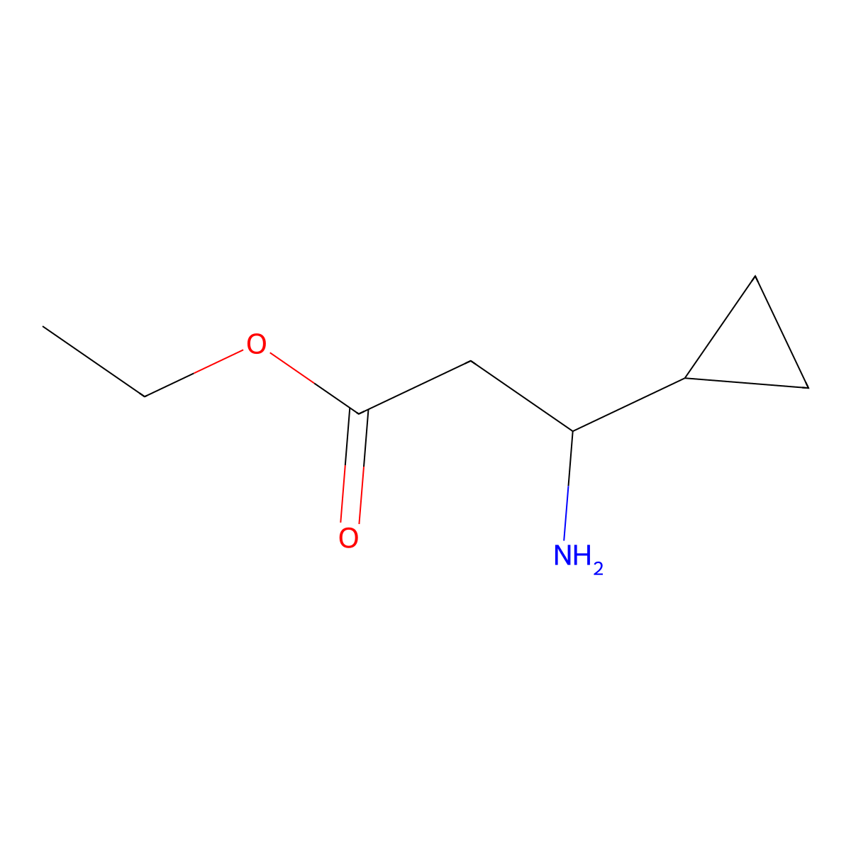 Ethyl 3-amino-3-cyclopropylpropanoate molecular structure, CAS 149193-74-8