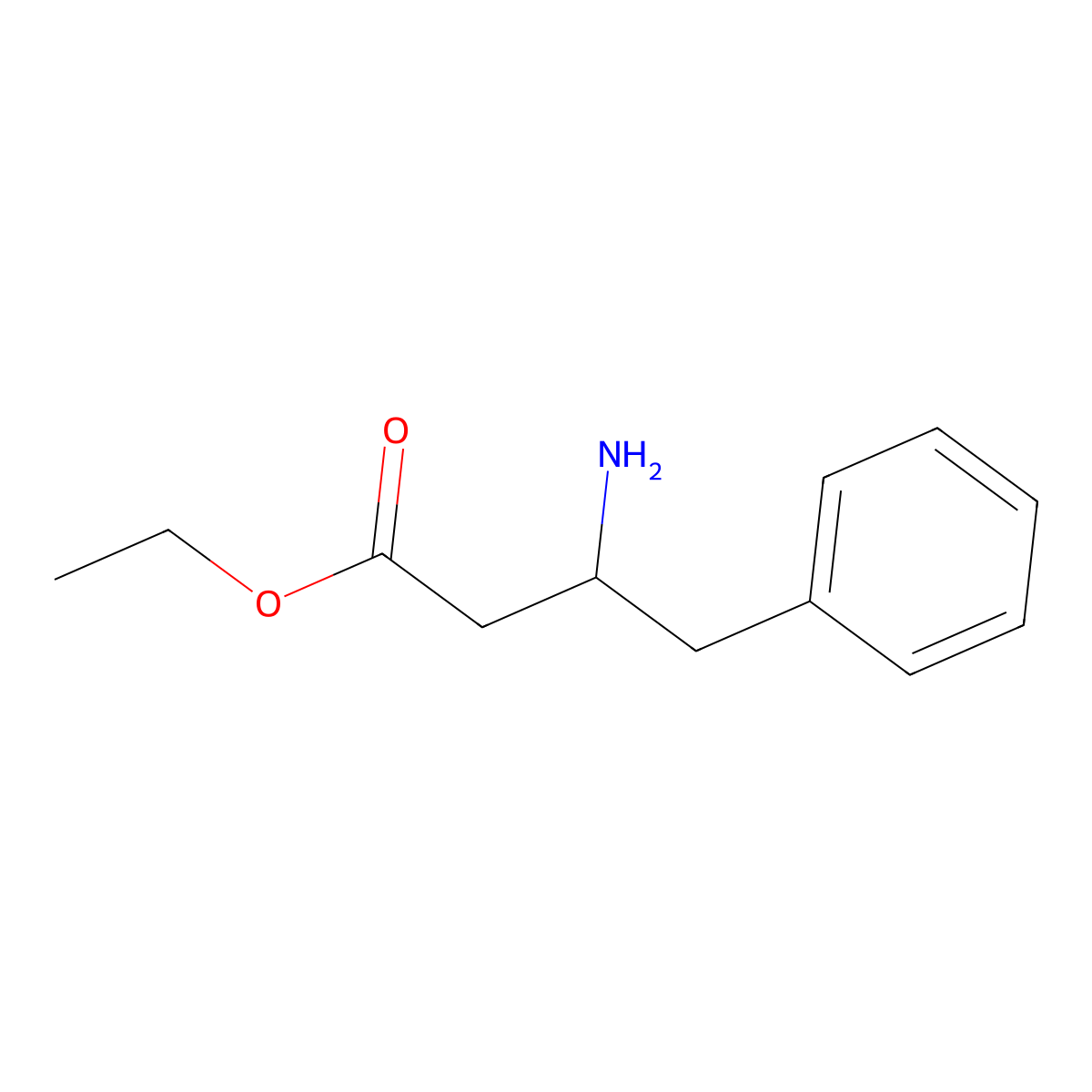 Ethyl 3-amino-4-phenylbutanoate molecular structure, CAS 149193-77-1