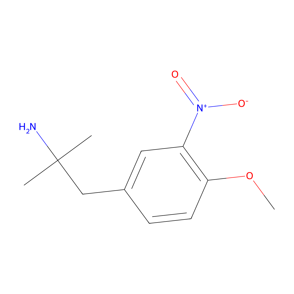 1-(4-Methoxy-3-nitrophenyl)-2-methylpropan-2-amine molecular structure, CAS 1491939-00-4
