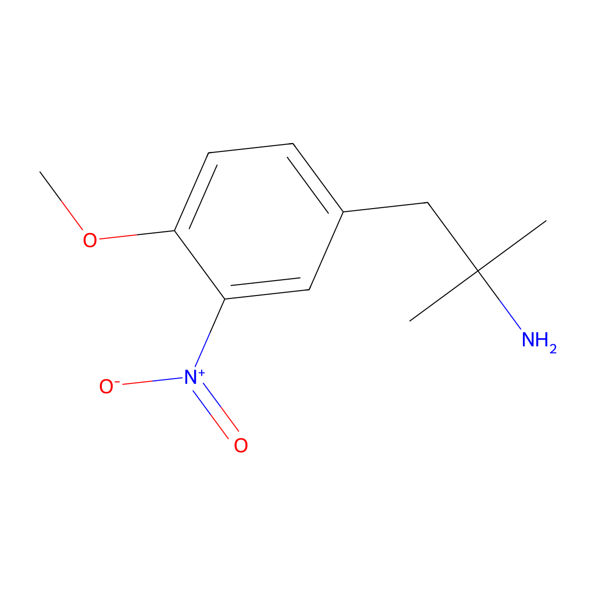 1-(4-Methoxy-3-nitrophenyl)-2-methylpropan-2-amine molecular structure, CAS 1491939-00-4
