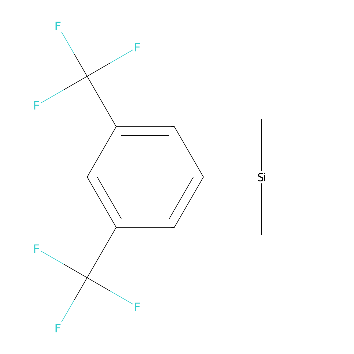 (3,5-Bis(trifluoromethyl)phenyl)trimethylsilane molecular structure, CAS 149194-35-4