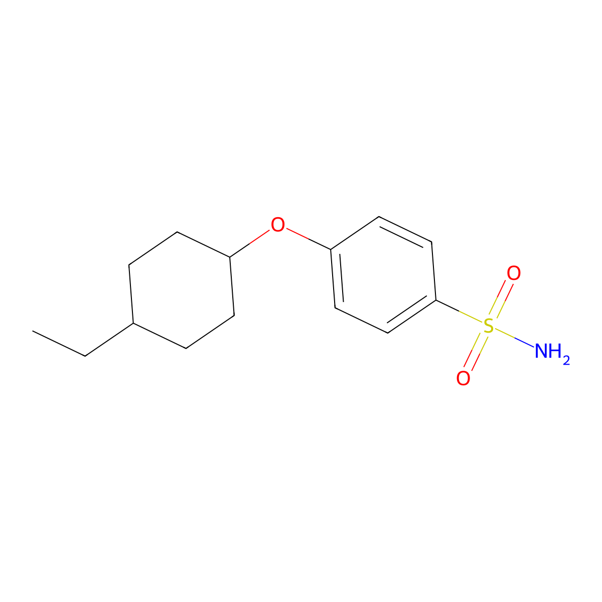 4-[(4-Ethylcyclohexyl)oxy]benzene-1-sulfonamide molecular structure, CAS 1491943-88-4