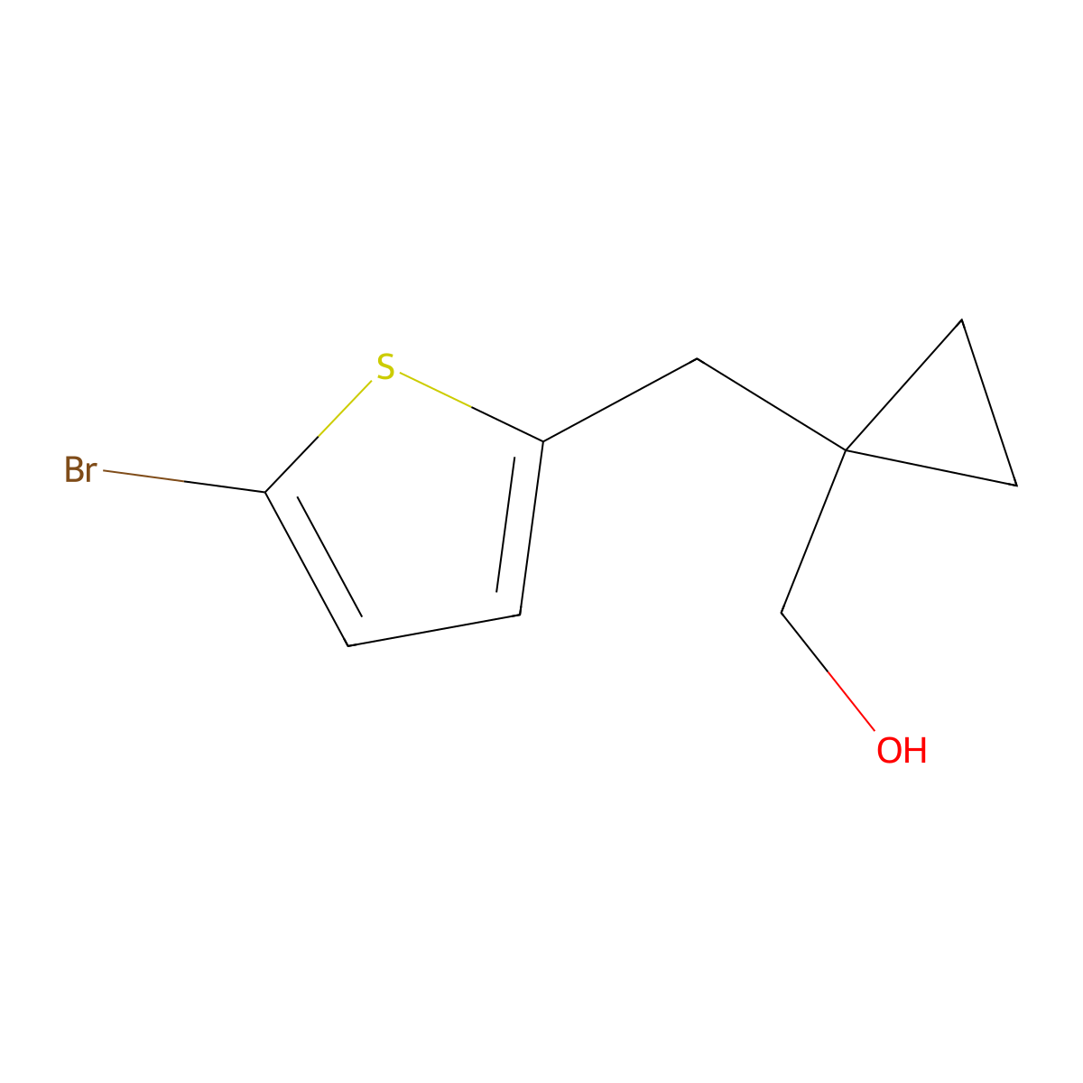 (1-((5-Bromothiophen-2-yl)methyl)cyclopropyl)methanol molecular structure, CAS 1491967-73-7