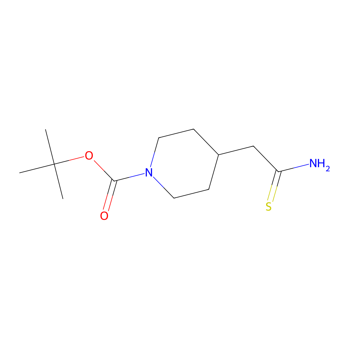 Tert-butyl 4-(carbamothioylmethyl)piperidine-1-carboxylate molecular structure, CAS 1491969-77-7