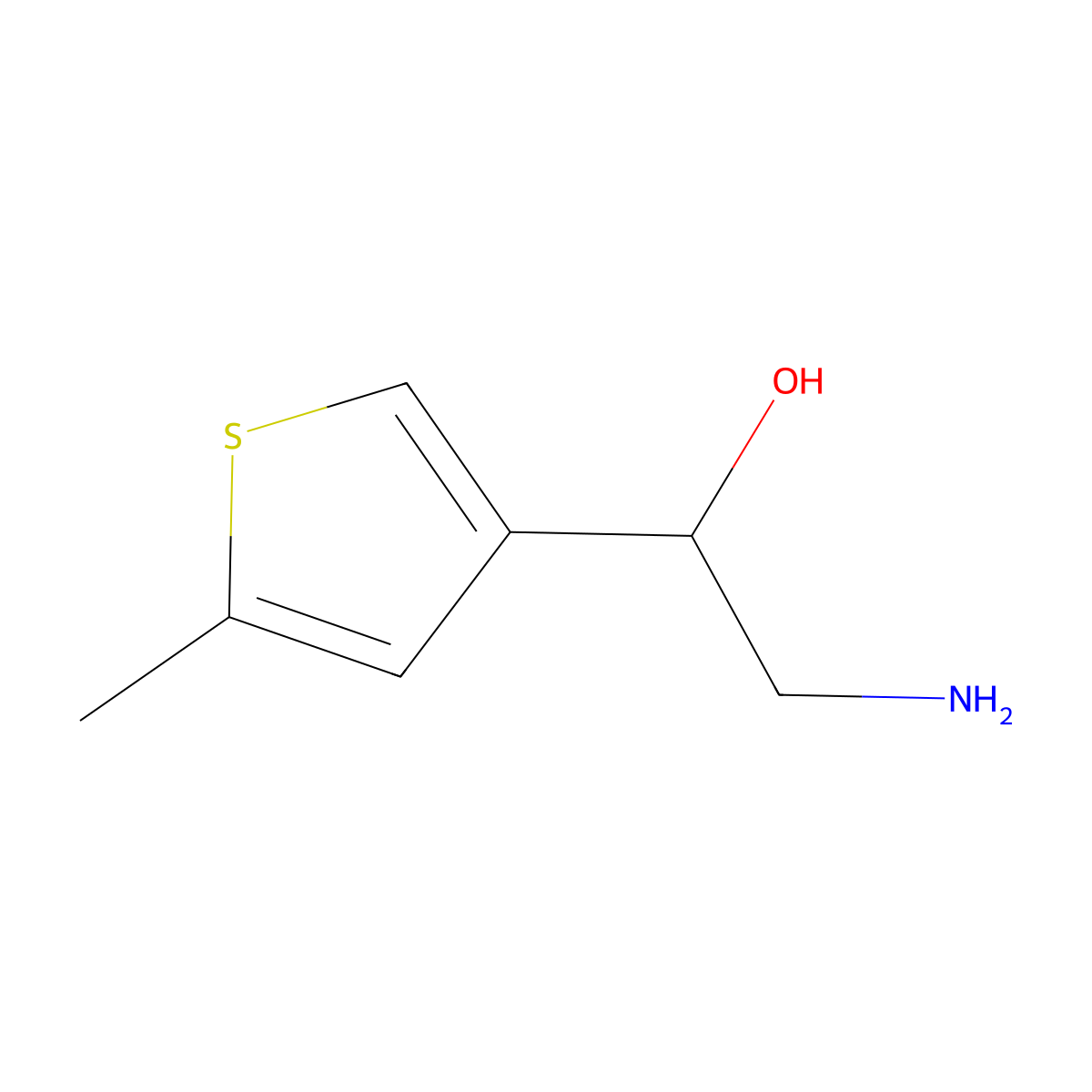 2-Amino-1-(5-methylthiophen-3-yl)ethan-1-ol molecular structure, CAS 1491971-70-0