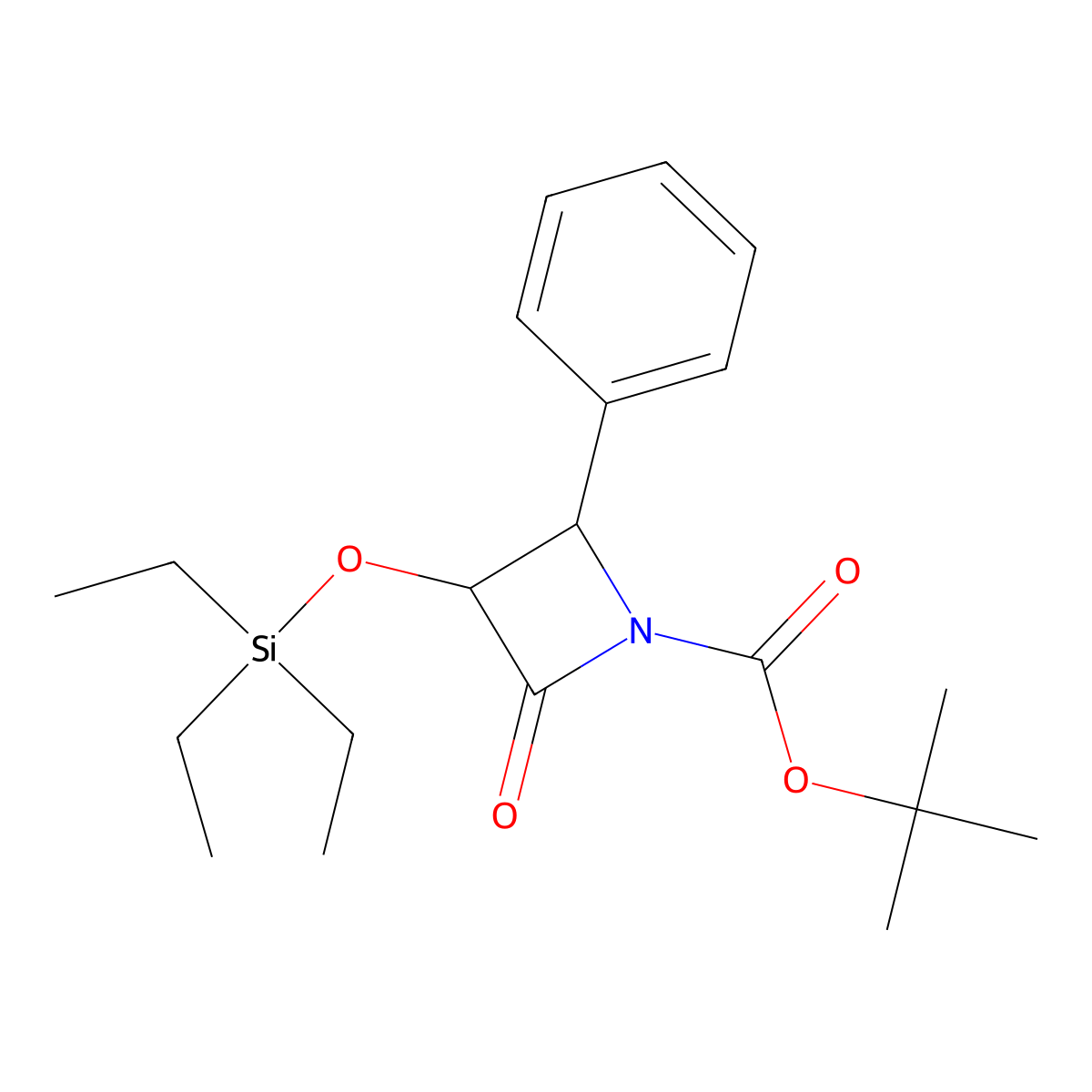 (3R,4S)-tert-Butyl 2-oxo-4-phenyl-3-(triethylsilyloxy)azetidine-1-carboxylate molecular structure, CAS 149198-47-0