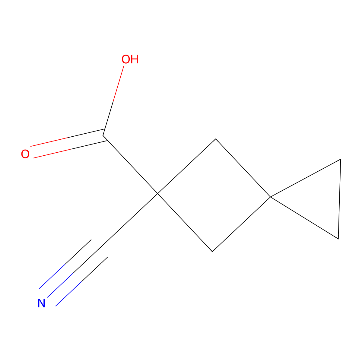 5-Cyanospiro[2.3]hexane-5-carboxylic acid molecular structure, CAS 1491982-69-4