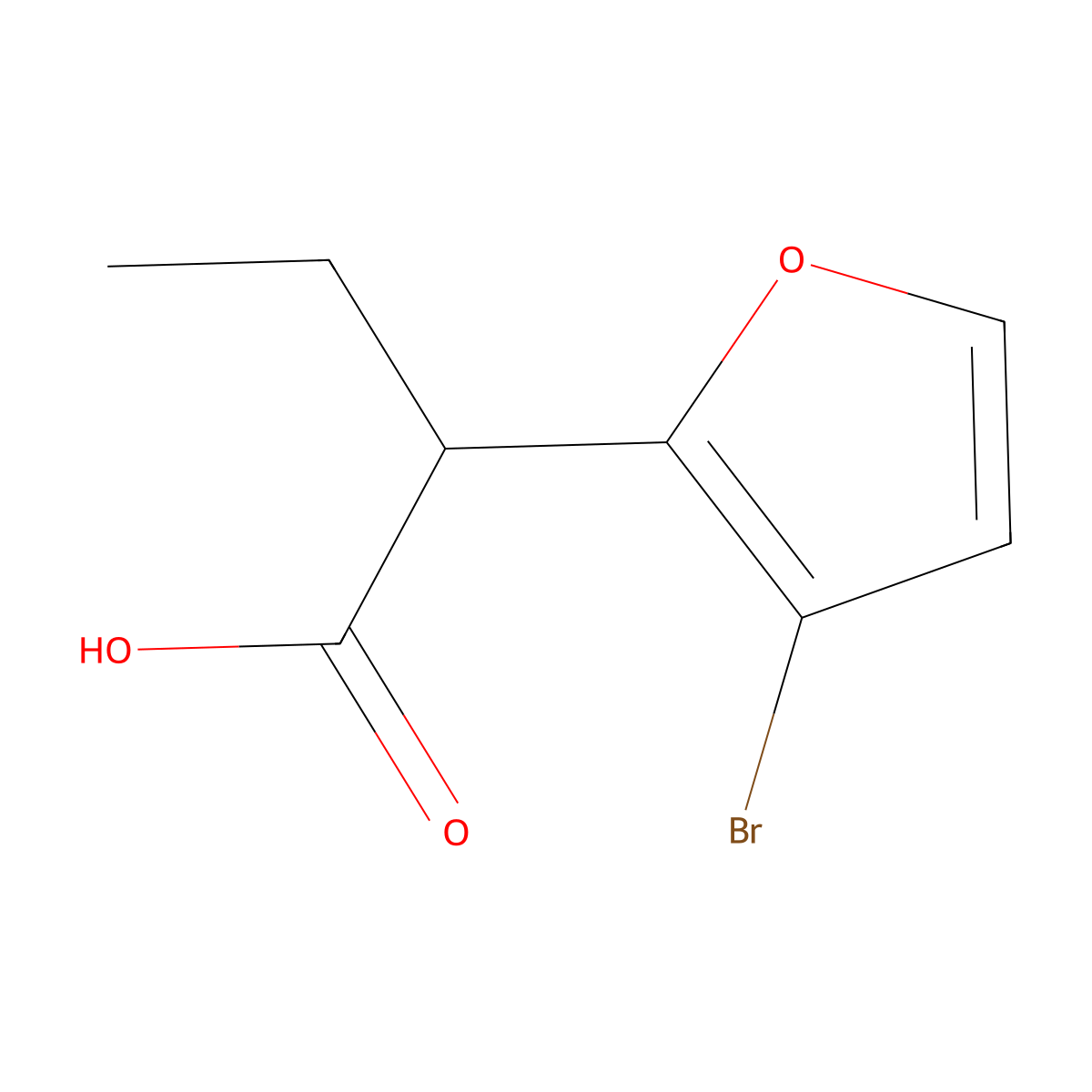 2-(3-Bromofuran-2-yl)butanoic acid molecular structure, CAS 1491986-08-3