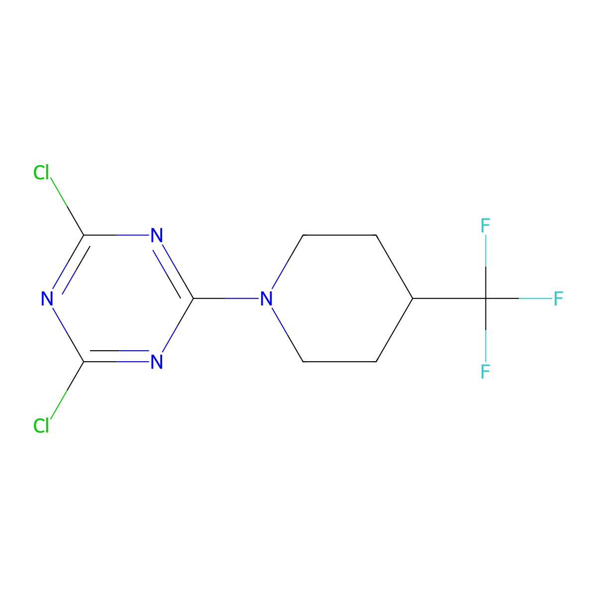 2,4-Dichloro-6-[4-(trifluoromethyl)piperidin-1-yl]-1,3,5-triazine molecular structure, CAS 1491992-16-5