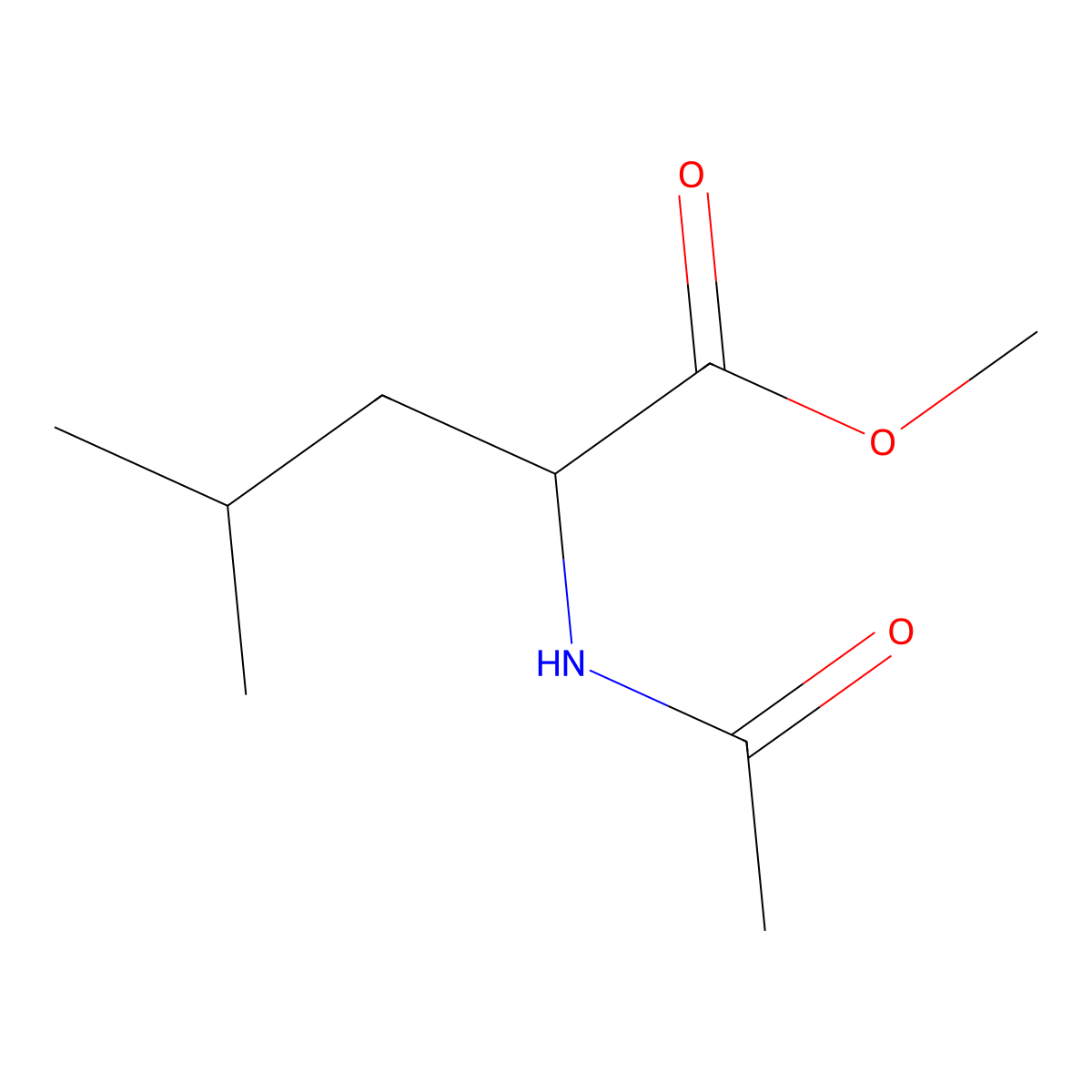 Methyl N-acetyl-L-leucinate molecular structure, CAS 1492-11-1