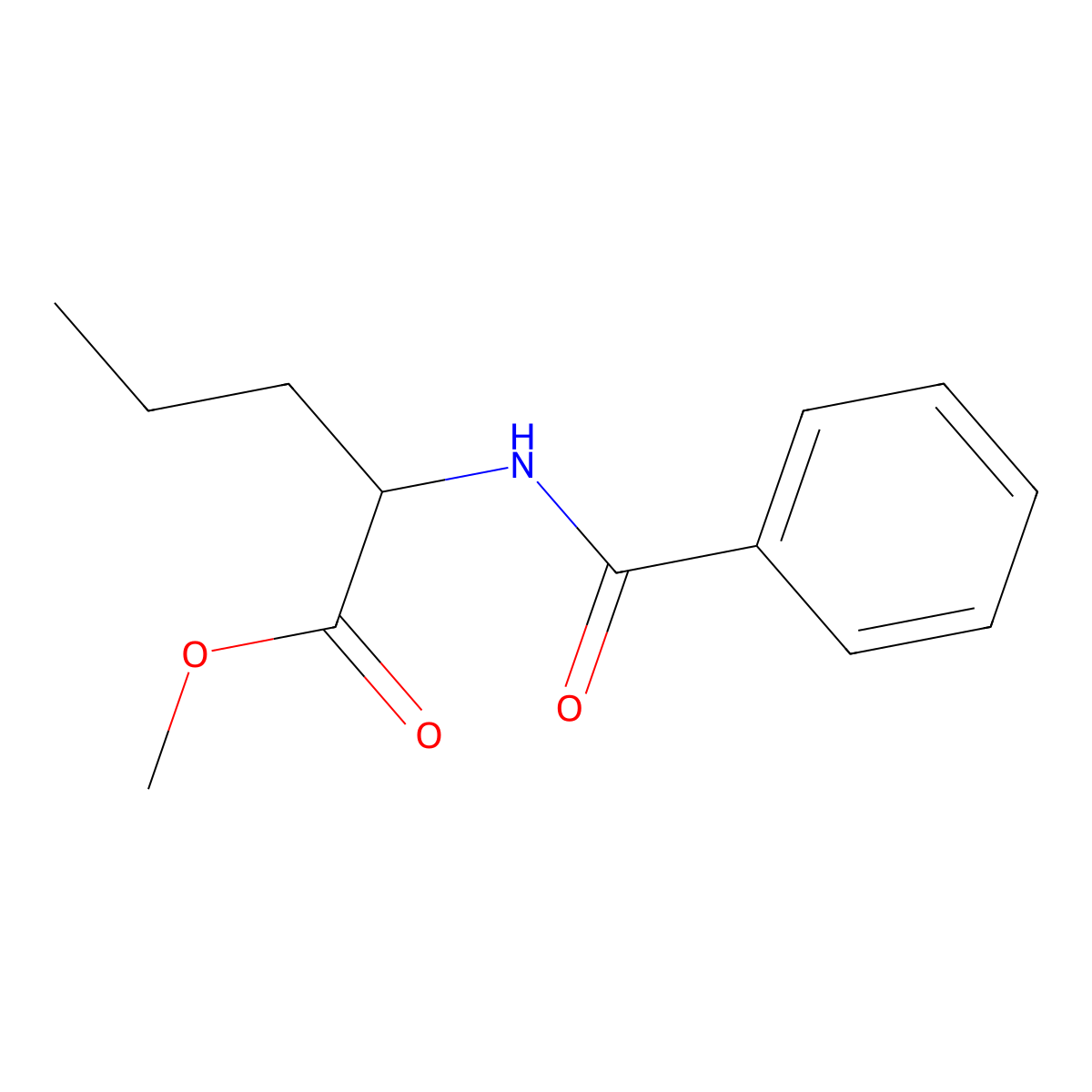 Methyl (2S)-2-(phenylformamido)pentanoate molecular structure, CAS 1492-14-4