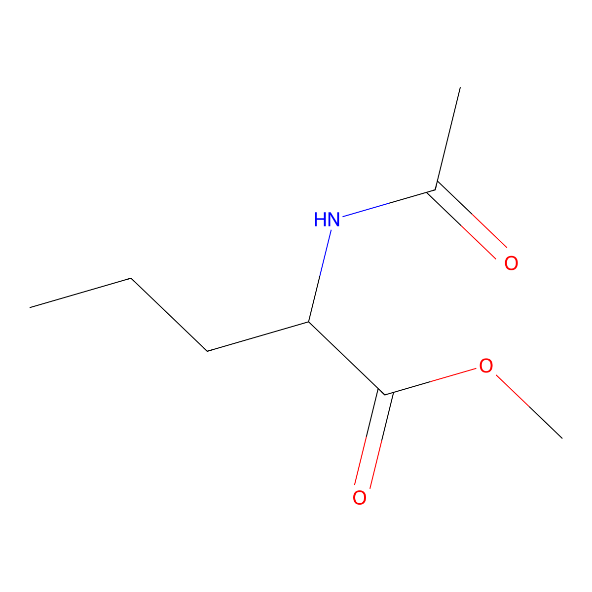 N-Acetylnorvaline methyl ester molecular structure, CAS 1492-17-7