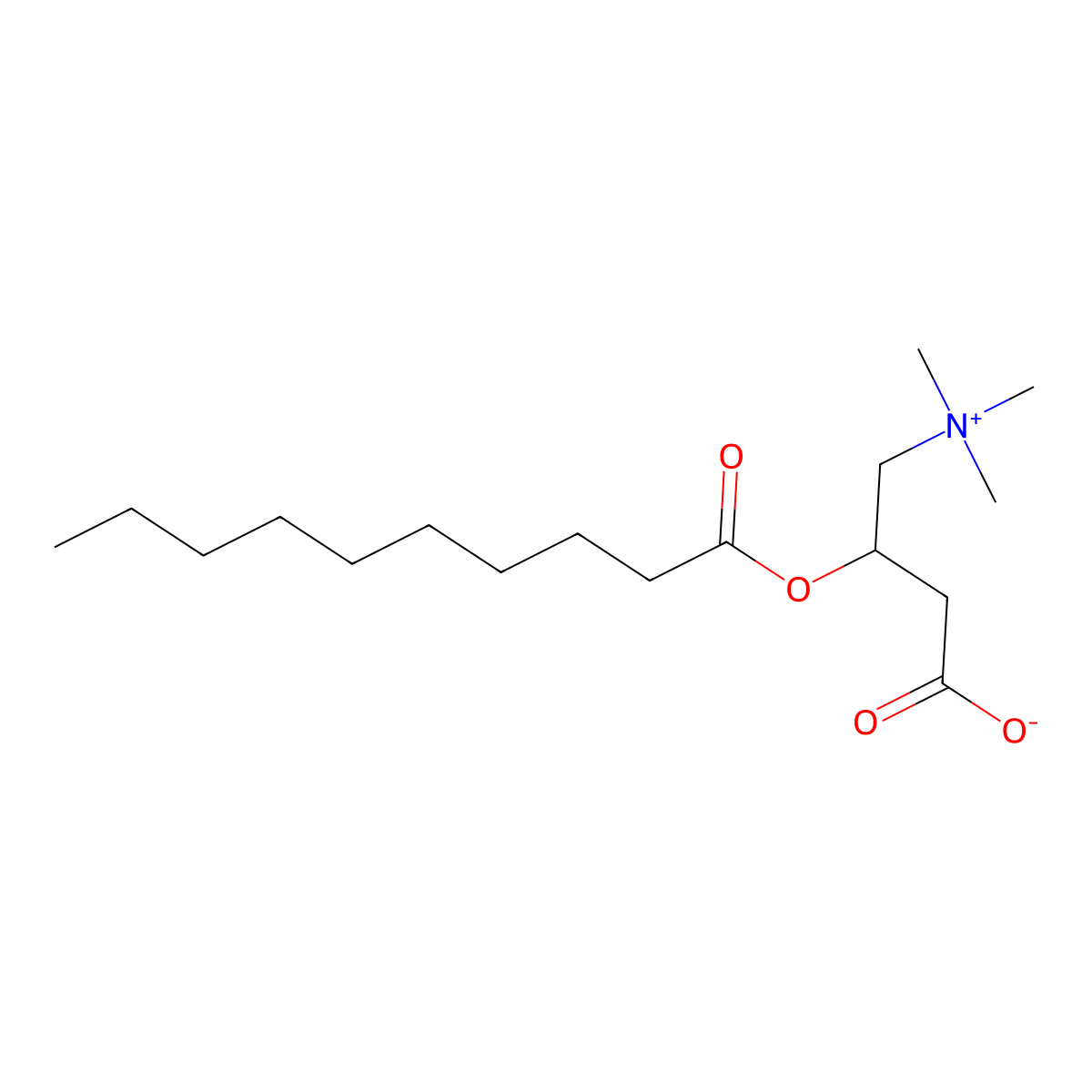 Decanoyl-DL-carnitine molecular structure, CAS 1492-27-9