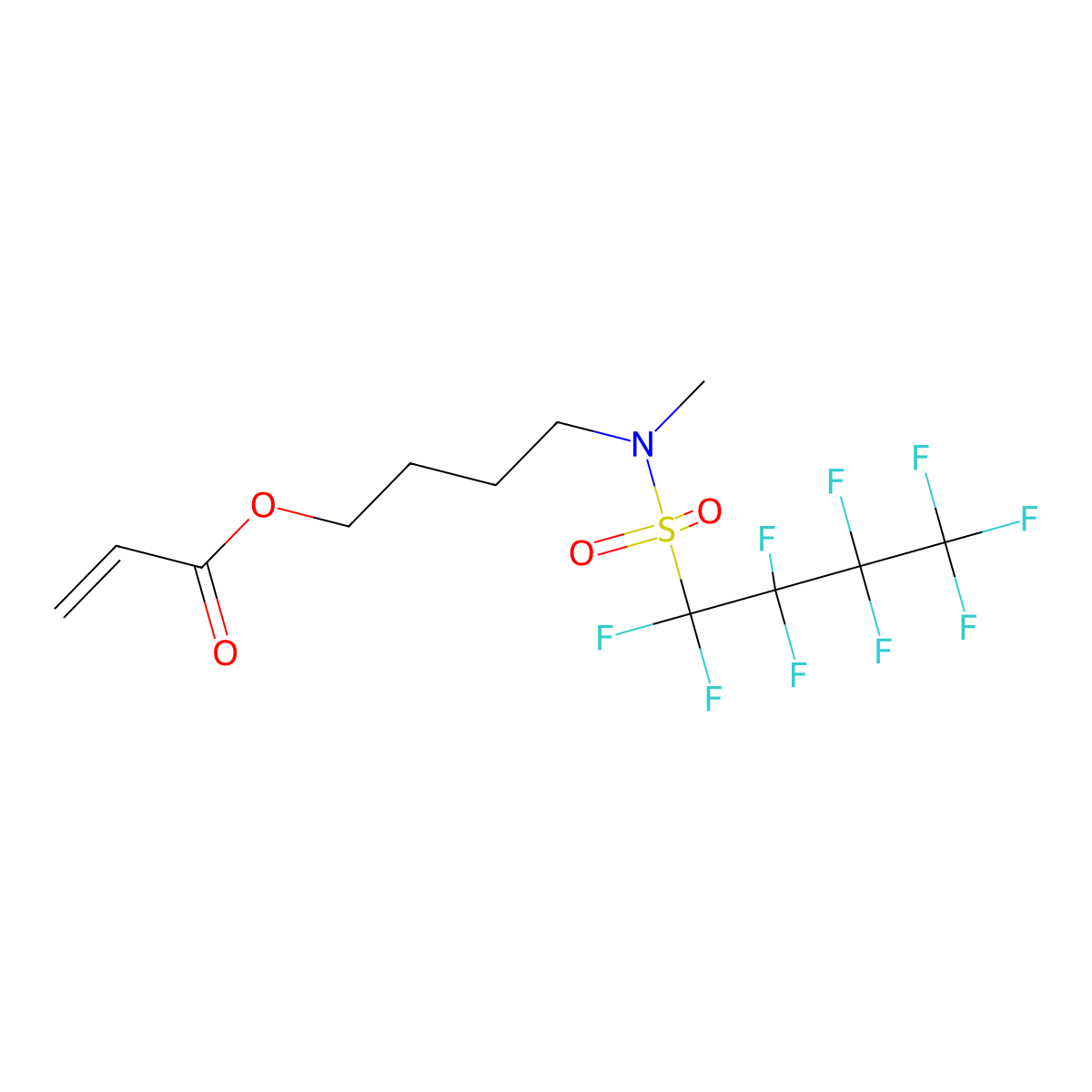 2-Propenoic acid, 4-[methyl[(1,1,2,2,3,3,4,4,4-nonafluorobutyl)sulfonyl]amino]butyl ester molecular structure, CAS 1492-87-1