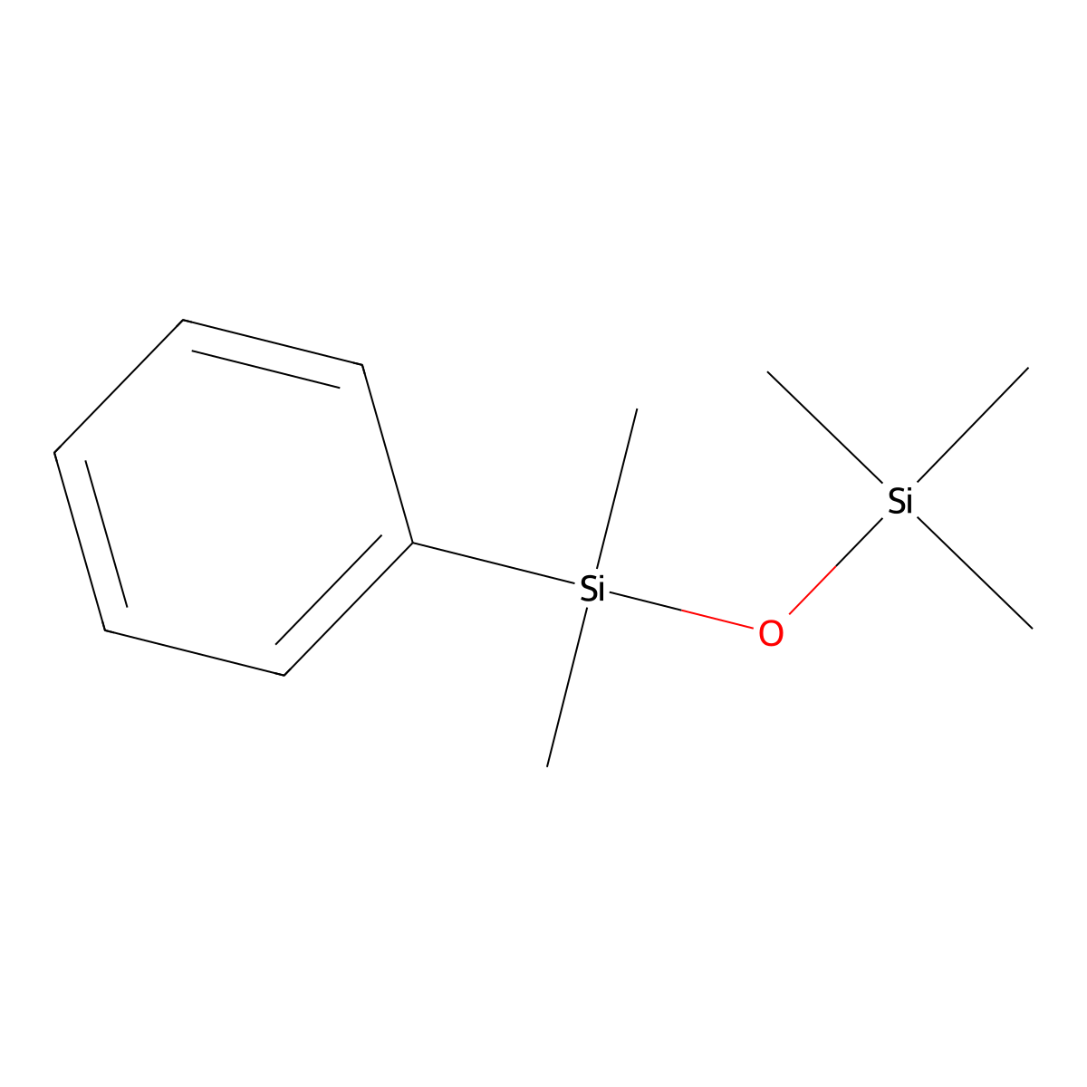 Pentamethylphenyldisiloxane molecular structure, CAS 14920-92-4