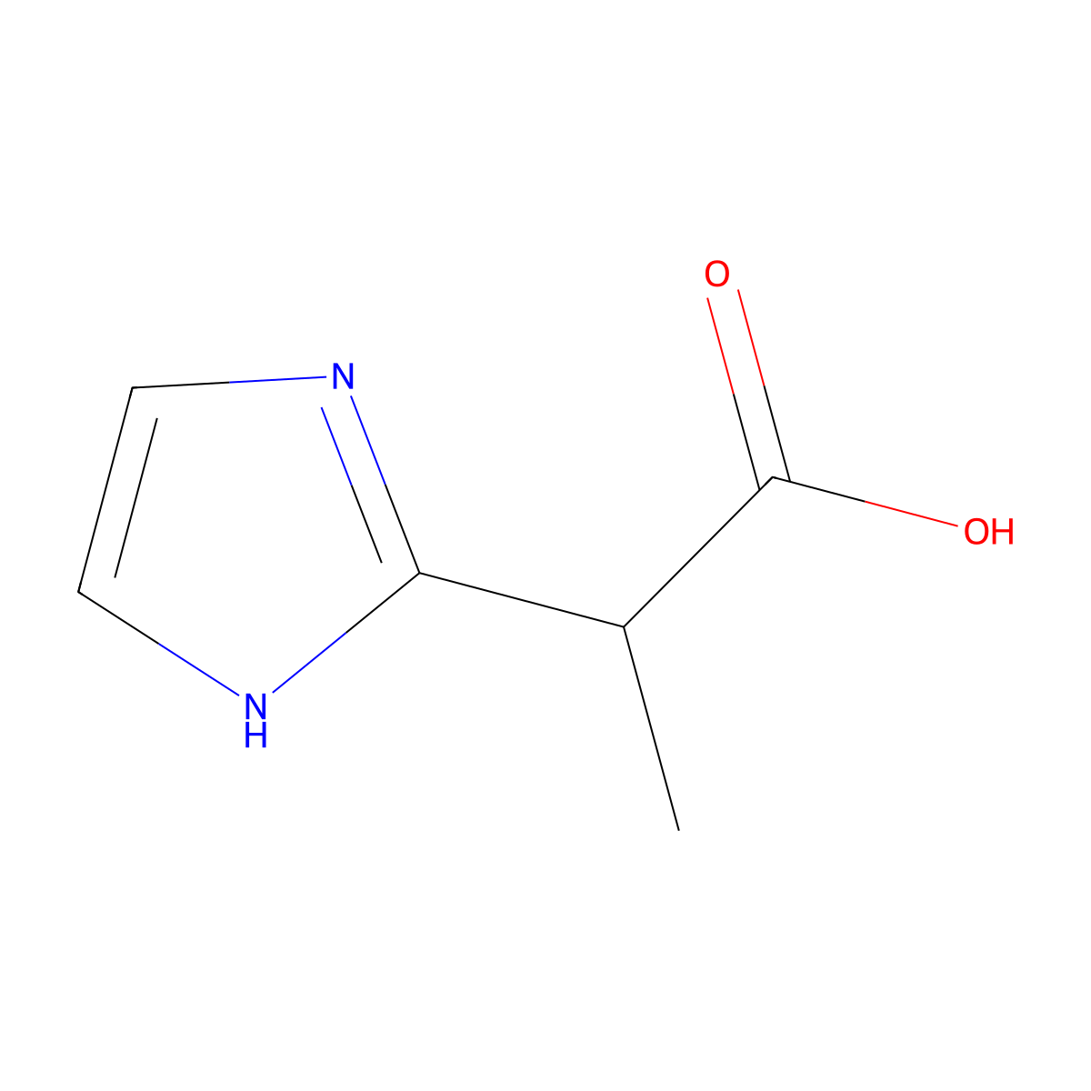2-(1H-imidazol-2-yl)propanoic acid molecular structure, CAS 1492007-00-7