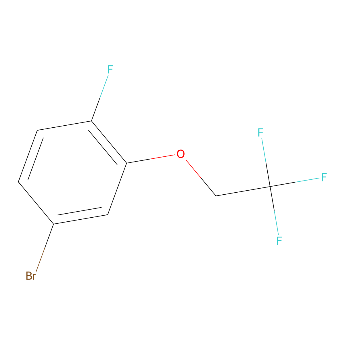 4-Bromo-1-fluoro-2-(2,2,2-trifluoroethoxy)benzene molecular structure, CAS 1492025-34-9