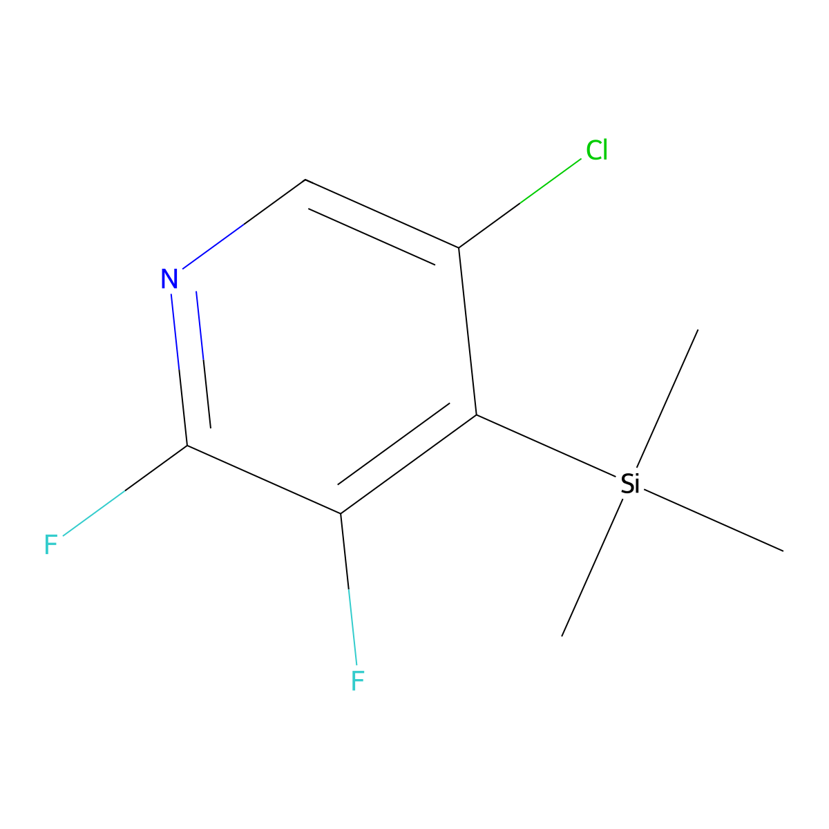 5-Chloro-2,3-difluoro-4-(trimethylsilyl)pyridine molecular structure, CAS 1492032-22-0