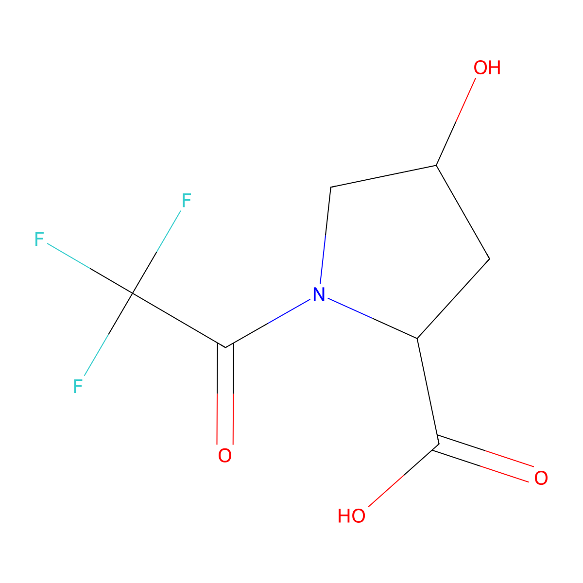 (2S,4S)-4-hydroxy-1-(trifluoroacetyl)pyrrolidine-2-carboxylic acid molecular structure, CAS 1492045-31-4
